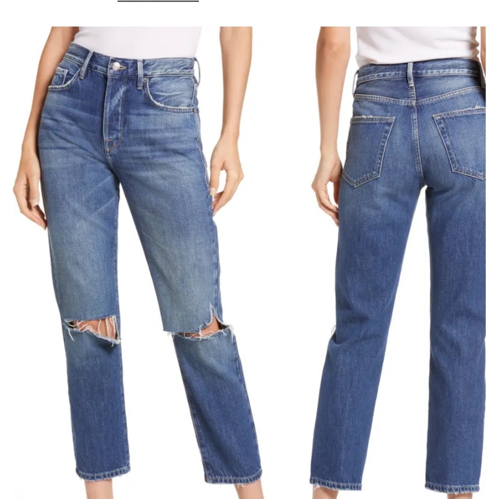 frame le original high rise straight fit jeans - Picture 6 of 8
